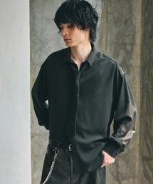【LUXURY+EASY】<イージーケア>TIED UP OVERSIZED DRAPE SHIRTS/ラグイージータイ付きオーバーサイズシャツ