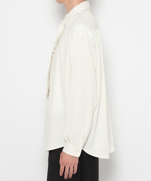 RAGEBLUE(レイジブルー)の「【LUXURY+EASY】<イージーケア>TIED UP OVERSIZED DRAPE SHIRTS/ラグイージータイ付きオーバーサイズシャツ(シャツ/ブラウス・メンズ・ブラック/パープル/ワインレッド/グレー/ホワイト・MEDIUM/SMALL/LARGE)」の11枚目の写真