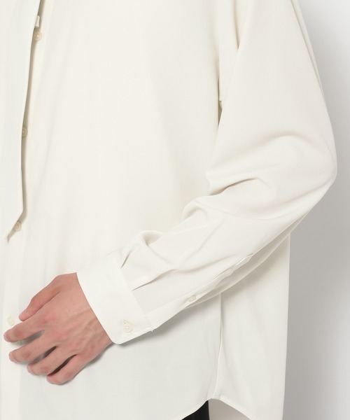 RAGEBLUE(レイジブルー)の「【LUXURY+EASY】<イージーケア>TIED UP OVERSIZED DRAPE SHIRTS/ラグイージータイ付きオーバーサイズシャツ(シャツ/ブラウス・メンズ・ブラック/パープル/ワインレッド/グレー/ホワイト・MEDIUM/SMALL/LARGE)」の14枚目の写真