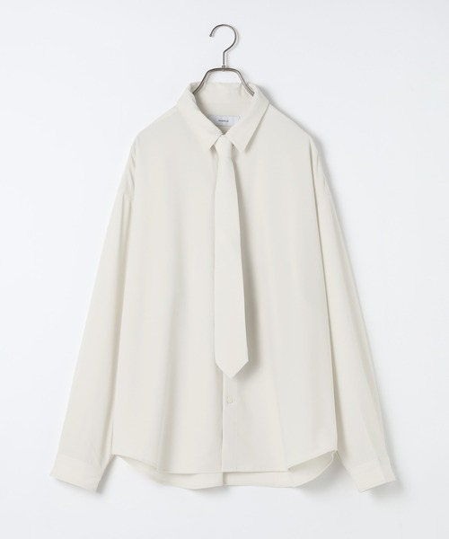 RAGEBLUE(レイジブルー)の「【LUXURY+EASY】<イージーケア>TIED UP OVERSIZED DRAPE SHIRTS/ラグイージータイ付きオーバーサイズシャツ(シャツ/ブラウス・メンズ・ブラック/パープル/ワインレッド/グレー/ホワイト・MEDIUM/SMALL/LARGE)」の21枚目の写真