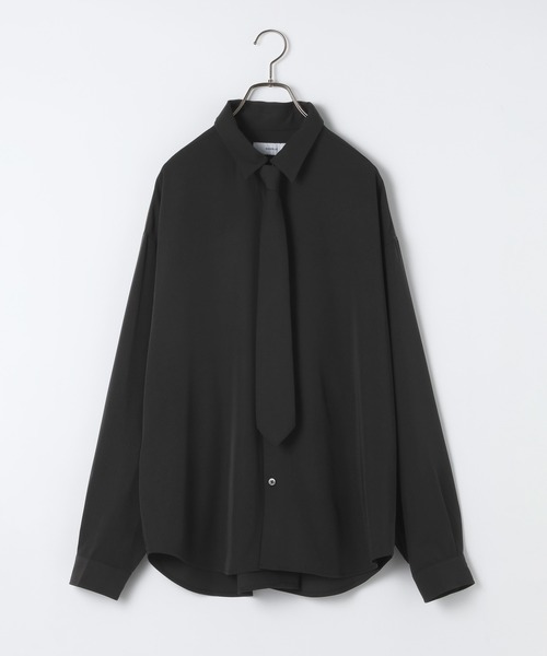 RAGEBLUE(レイジブルー)の「【LUXURY+EASY】<イージーケア>TIED UP OVERSIZED DRAPE SHIRTS/ラグイージータイ付きオーバーサイズシャツ(シャツ/ブラウス・メンズ・ブラック/パープル/ワインレッド/グレー/ホワイト・MEDIUM/SMALL/LARGE)」の22枚目の写真