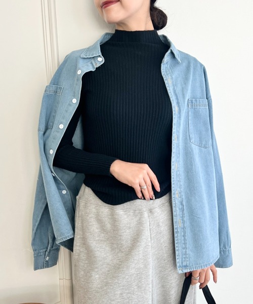 wears(ウェアーズ)の「【2サイズ展開】デニムシャツ ダブルポケット長袖シャツ(シャツ/ブラウス・レディース・ライトブルー/ブルー・M/L)」の10枚目の写真