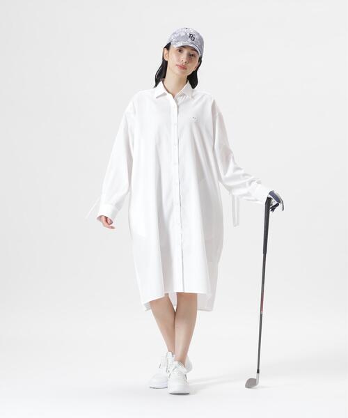 PEARLY GATES（パーリーゲイツ）の「【PEARLY GATES】強撚シアサッカーワンピース（ワンピース・レディース・ホワイト・MEDIUM）」の3枚目の写真