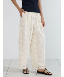Brushed floral lace pants