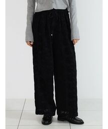 Brushed floral lace pants