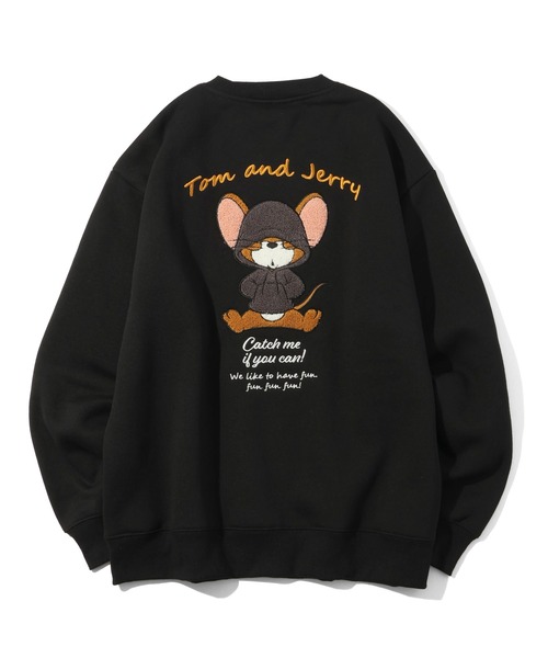 Tom&Jerry(トムアンドジェリー)の「【Tom & Jerry/トム & ジェリー】アソート アートワークデザイン 裏起毛 サガラ刺繍&アップリケ クルーネック スウェット トレーナー(スウェット・メンズ・ブラック系その他/ベージュ系その他/ブラック系1/ライトグレー系1/サックスブルー系1/ホワイト系1/ブラック系その他2/ブラック系2/ライトグレー系2/サックスブルー系2/ホワイト系2/ベージュ系その他2・LL/L/M)」の5枚目の写真