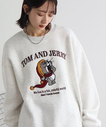 【Tom & Jerry/トム & ジェリー】アソート アートワークデザイン 裏起毛 サガラ刺繍&アップリケ クルーネック スウェット トレーナー