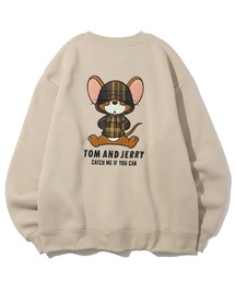 【Tom & Jerry/トム & ジェリー】アソート アートワークデザイン 裏起毛 サガラ刺繍&アップリケ クルーネック スウェット トレーナー