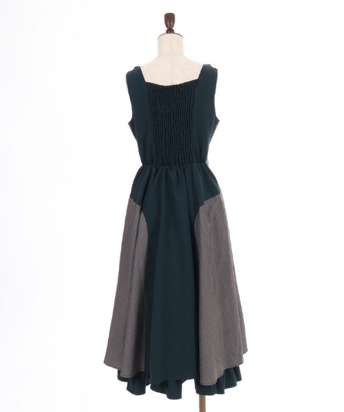 axes femme POETIQUE(アクシーズファムポエティック)の「バイカラーストライプJSK(ワンピース・レディース・ネイビー/グリーン・MEDIUM)」の18枚目の写真