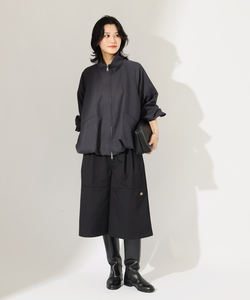 JOURNAL STANDARD(ジャーナルスタンダード)の「無地チェック ハイネック バルーンブルゾン(その他アウター・レディース・ブラウン/チャコールグレー・FREE)」の5枚目の写真