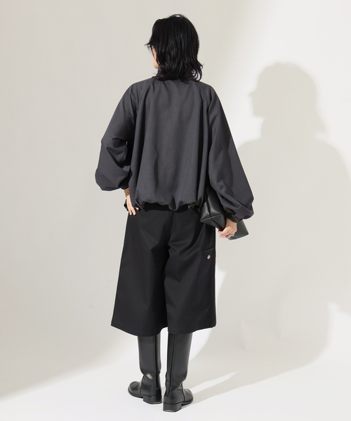 JOURNAL STANDARD(ジャーナルスタンダード)の「無地チェック ハイネック バルーンブルゾン(その他アウター・レディース・ブラウン/チャコールグレー・FREE)」の7枚目の写真