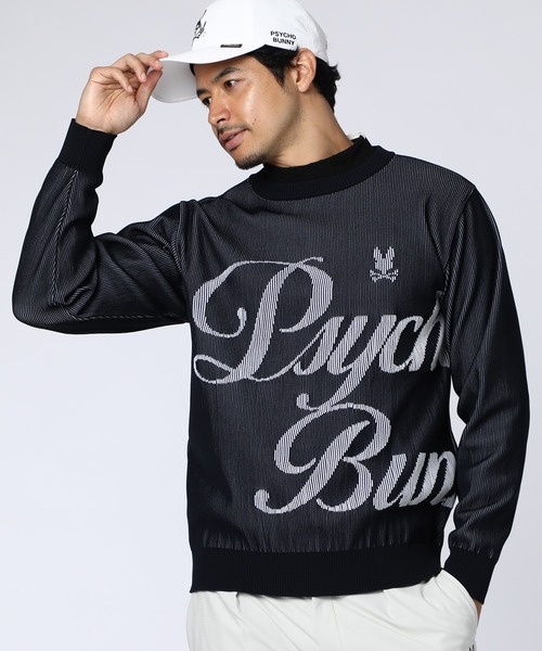 Psycho Bunny（サイコバニー）の「[GOLF]RIDGEジャガード ダイナミックロゴニット（ニット/セーター・メンズ・グレイッシュベージュ/ホワイト/ネイビー・MEDIUM/LARGE）」の3枚目の写真