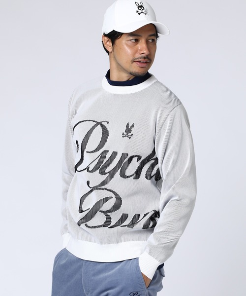 Psycho Bunny（サイコバニー）の「[GOLF]RIDGEジャガード ダイナミックロゴニット（ニット/セーター・メンズ・グレイッシュベージュ/ホワイト/ネイビー・MEDIUM/LARGE）」の2枚目の写真
