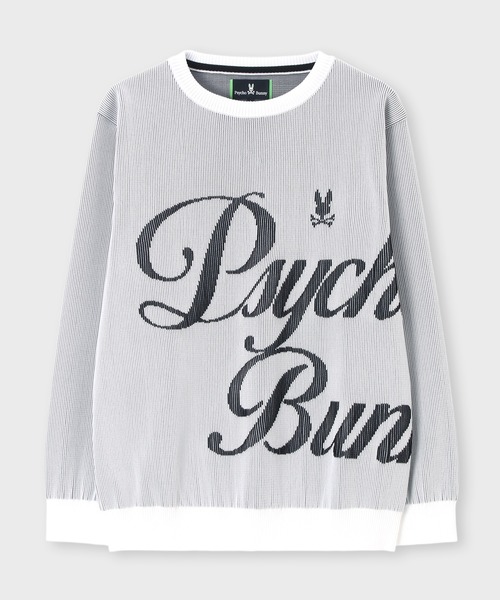Psycho Bunny（サイコバニー）の「[GOLF]RIDGEジャガード ダイナミックロゴニット（ニット/セーター・メンズ・グレイッシュベージュ/ホワイト/ネイビー・MEDIUM/LARGE）」の7枚目の写真