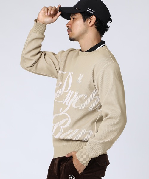 Psycho Bunny（サイコバニー）の「[GOLF]RIDGEジャガード ダイナミックロゴニット（ニット/セーター・メンズ・グレイッシュベージュ/ホワイト/ネイビー・MEDIUM/LARGE）」の11枚目の写真