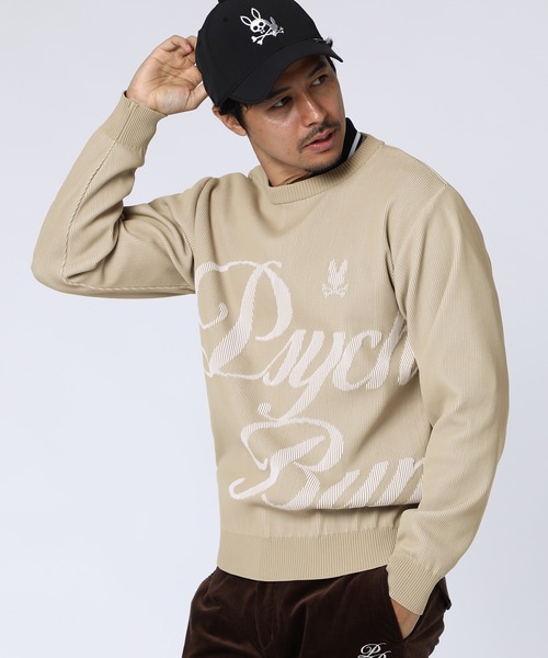 Psycho Bunny（サイコバニー）の「[GOLF]RIDGEジャガード ダイナミックロゴニット（ニット/セーター・メンズ・グレイッシュベージュ/ホワイト/ネイビー・MEDIUM/LARGE）」の10枚目の写真
