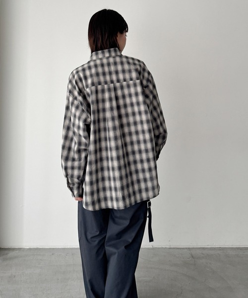 CANAL JEAN(キャナルジーン)の「HARING チェックシャツ(シャツ/ブラウス・レディース・ブラウン/ネイビー・ONE SIZE)」の10枚目の写真
