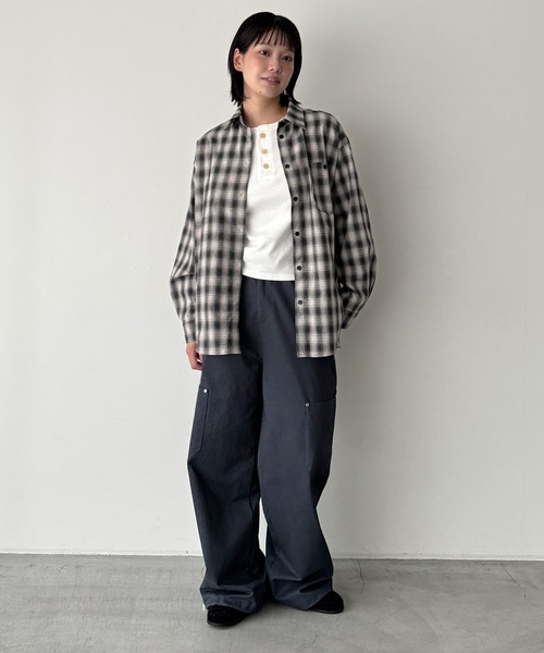 CANAL JEAN(キャナルジーン)の「HARING チェックシャツ(シャツ/ブラウス・レディース・ブラウン/ネイビー・ONE SIZE)」の11枚目の写真