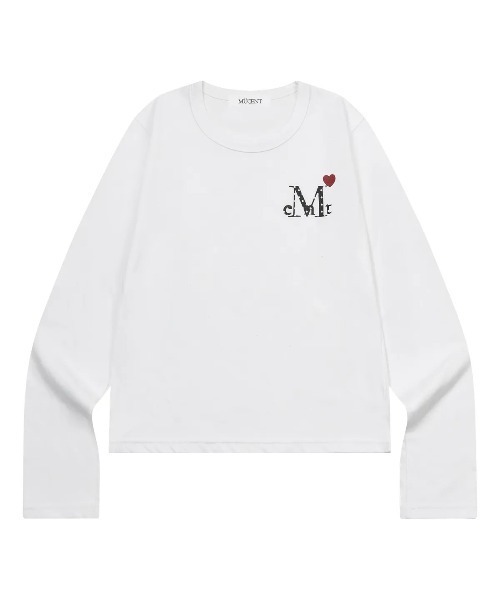 MUCENT（ムセント）の「【日本未発売/WEB限定】MUCENT(ムセント)/ラブリッツ ミニ ハート ロゴ 長袖 Tシャツ ロンT/LOVRITS MINI HEART LOGO LONG SLEEVE T（Tシャツ/カットソー・レディース・ブラック/ホワイト・FREE）」の18枚目の写真