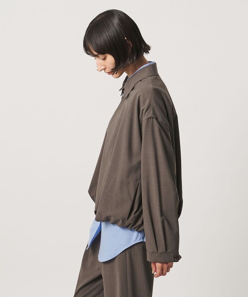 UNITED ARROWS(ユナイテッドアローズ)の「T/W ジップアップ シャツ(シャツ/ブラウス・レディース・イエロー/ネイビー/ダークブラウン・FREE)」の6枚目の写真