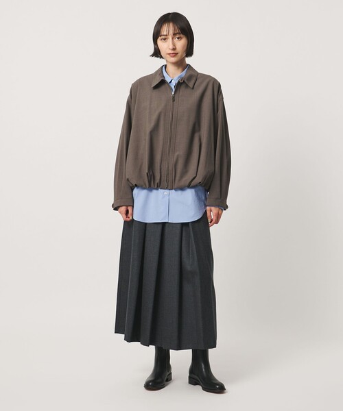 UNITED ARROWS(ユナイテッドアローズ)の「T/W ジップアップ シャツ(シャツ/ブラウス・レディース・イエロー/ネイビー/ダークブラウン・FREE)」の9枚目の写真