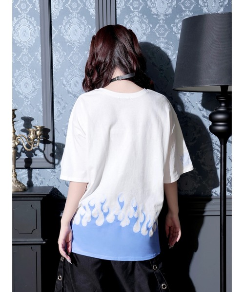 NOEMIE（ノエミー）の「ファイヤープリントユニセックスTシャツ（Tシャツ/カットソー・レディース・ピンク/ブラック/ブルー・M）」の9枚目の写真