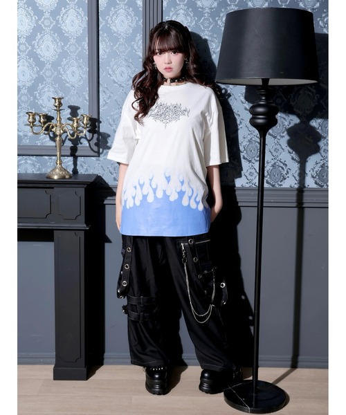 NOEMIE（ノエミー）の「ファイヤープリントユニセックスTシャツ（Tシャツ/カットソー・レディース・ピンク/ブラック/ブルー・M）」の10枚目の写真