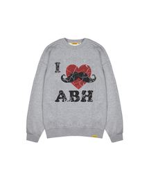 I LOVE MUSTACHE スウェットシャツ ABH367-168 メランジグレー