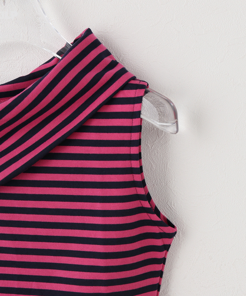 OMO(オモ)の「OMO/オモ Stripes Boatneck Top(Tシャツ/カットソー・レディース・ピンク・FREE)」の5枚目の写真
