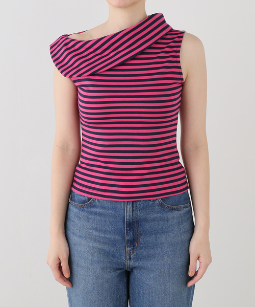 OMO(オモ)の「OMO/オモ Stripes Boatneck Top(Tシャツ/カットソー・レディース・ピンク・FREE)」の10枚目の写真