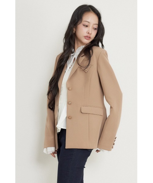 rienda（リエンダ）の「Shapelyテーラードジャケット 秋服（テーラードジャケット・レディース・ブラック/ベージュ/ブラウン・SMALL/MEDIUM）」の5枚目の写真