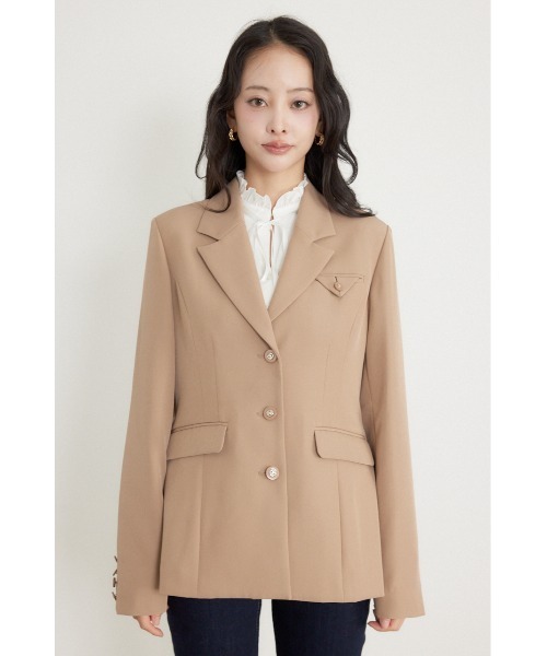 rienda（リエンダ）の「Shapelyテーラードジャケット 秋服（テーラードジャケット・レディース・ブラック/ベージュ/ブラウン・SMALL/MEDIUM）」の9枚目の写真
