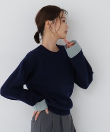 バイカラー接結ニット