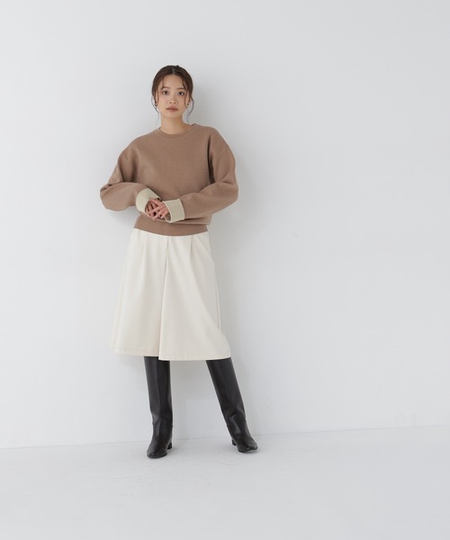NATURAL BEAUTY BASIC（ナチュラルビューティーベーシック）の「バイカラー接結ニット（ニット/セーター・レディース・グレー系その他/ネイビー系/ベージュ系その他・FREE）」の15枚目の写真
