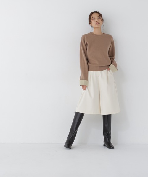NATURAL BEAUTY BASIC（ナチュラルビューティーベーシック）の「バイカラー接結ニット（ニット/セーター・レディース・グレー系その他/ネイビー系/ベージュ系その他・FREE）」の17枚目の写真