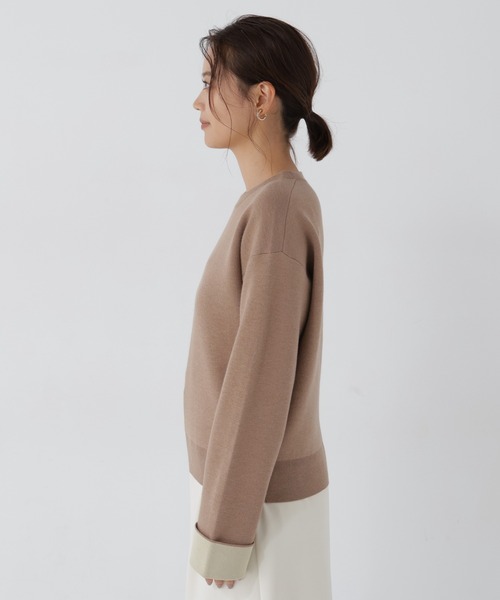 NATURAL BEAUTY BASIC（ナチュラルビューティーベーシック）の「バイカラー接結ニット（ニット/セーター・レディース・グレー系その他/ネイビー系/ベージュ系その他・FREE）」の18枚目の写真