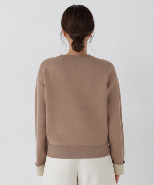 NATURAL BEAUTY BASIC（ナチュラルビューティーベーシック）の「バイカラー接結ニット（ニット/セーター・レディース・グレー系その他/ネイビー系/ベージュ系その他・FREE）」の19枚目の写真