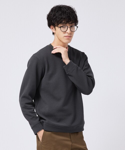 TAKEO KIKUCHI(タケオキクチ)の「ニットライクワッフル プルオーバージャージ(Tシャツ/カットソー・メンズ・ボルドー/ネイビー/チャコールグレー・02/03/04)」の22枚目の写真