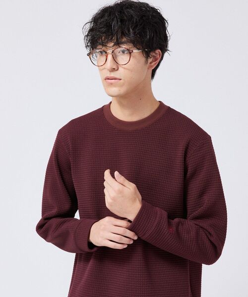 TAKEO KIKUCHI(タケオキクチ)の「ニットライクワッフル プルオーバージャージ(Tシャツ/カットソー・メンズ・ボルドー/ネイビー/チャコールグレー・02/03/04)」の16枚目の写真