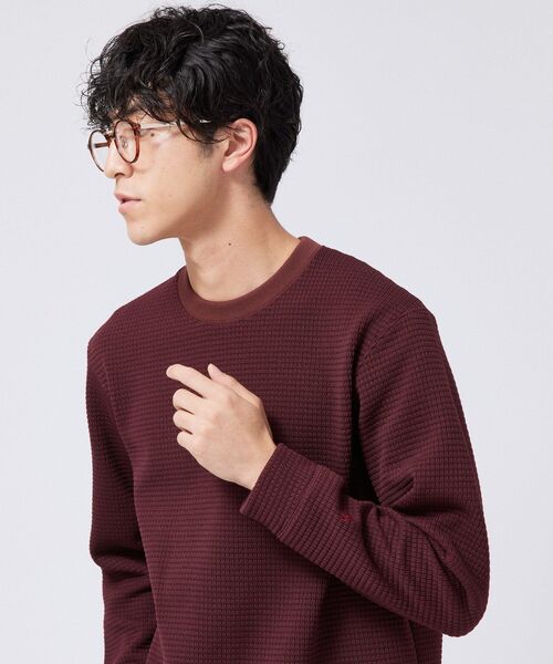TAKEO KIKUCHI(タケオキクチ)の「ニットライクワッフル プルオーバージャージ(Tシャツ/カットソー・メンズ・ボルドー/ネイビー/チャコールグレー・02/03/04)」の15枚目の写真