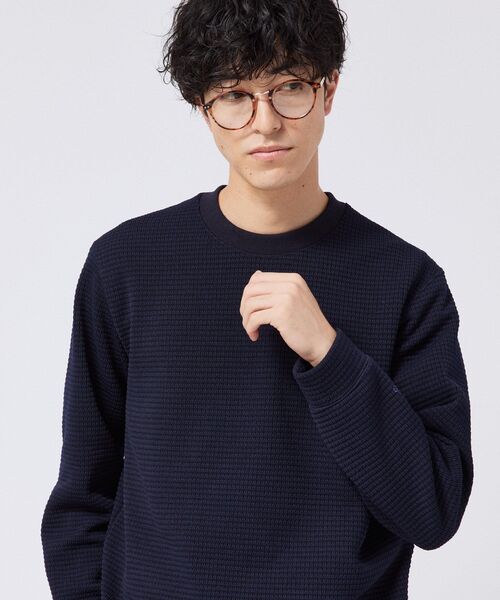 TAKEO KIKUCHI(タケオキクチ)の「ニットライクワッフル プルオーバージャージ(Tシャツ/カットソー・メンズ・ボルドー/ネイビー/チャコールグレー・02/03/04)」の9枚目の写真