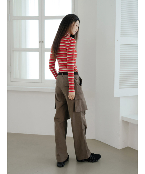 NITINA（ニティナ）の「ストライプ ベーシック Tシャツ RD/ST（Tシャツ/カットソー・レディース・レッド・SMALL/MEDIUM）」の5枚目の写真