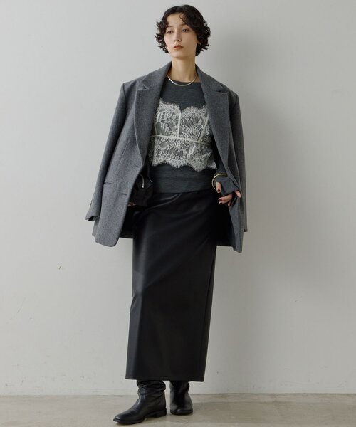 GALLARDAGALANTE（ガリャルダガランテ）の「リブクルーカットソー（Tシャツ/カットソー・レディース・ネイビー/ライトベージュ/レッド/チャコールグレー・FREE）」の10枚目の写真