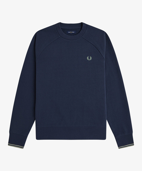 FRED PERRY(フレッドペリー)の「FRED PERRY / フレッドペリー M3495_TIPPED CREWNECK SWEAT(スウェット・メンズ・カーキ/ネイビー/アイボリー・SMALL/MEDIUM/LARGE)」の3枚目の写真