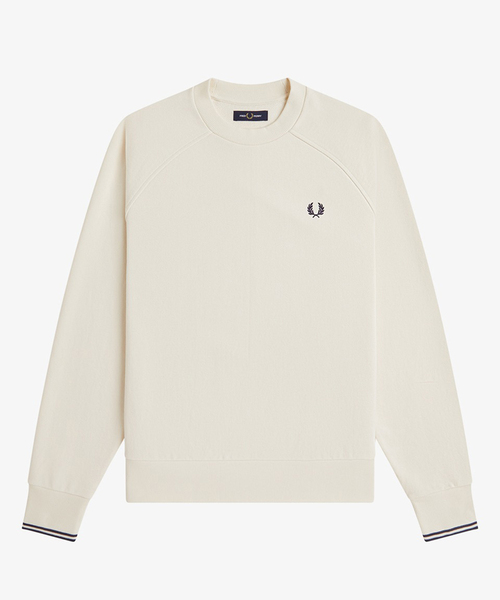 FRED PERRY(フレッドペリー)の「FRED PERRY / フレッドペリー M3495_TIPPED CREWNECK SWEAT(スウェット・メンズ・カーキ/ネイビー/アイボリー・SMALL/MEDIUM/LARGE)」の1枚目の写真