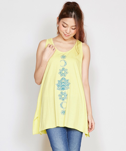 チャイハネ（チャイハネ）の「【チャイハネ】yul サマーナヨガチュニック（タンクトップ・レディース・ホワイト/グリーン/ブラック/パープル/イエロー・FREE）」の5枚目の写真