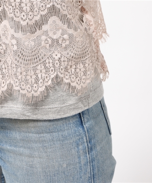 earth music&ecology(アースミュージックアンドエコロジー)の「【2016Autumn】【SET ITEM】ラッセルレースキャミソールツインセット(Tシャツ/カットソー・レディース・ブラック/カーキ/ピンクベージュ・SMALL/MEDIUM)」の9枚目の写真