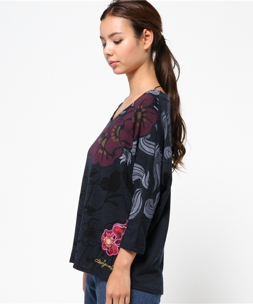 Desigual（デシグアル）の「「Desigual/デシグアル」Tシャツ（Tシャツ/カットソー・レディース・ブルー・SMALL/LARGE/MEDIUM）」の3枚目の写真