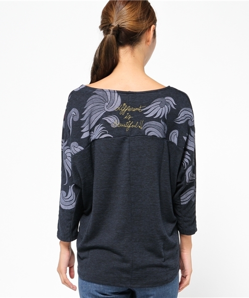 Desigual（デシグアル）の「「Desigual/デシグアル」Tシャツ（Tシャツ/カットソー・レディース・ブルー・SMALL/LARGE/MEDIUM）」の4枚目の写真