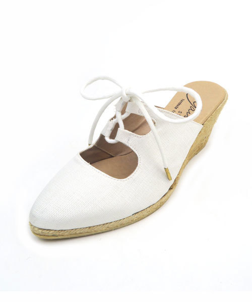 GAIMO（ガイモ）の「「gaimo/ガイモ」レースアップエスパドリーユミュール/TRAMA71（サンダル・レディース・ブラック/ダークベージュ/ホワイト・38/39/35/37/36）」の7枚目の写真